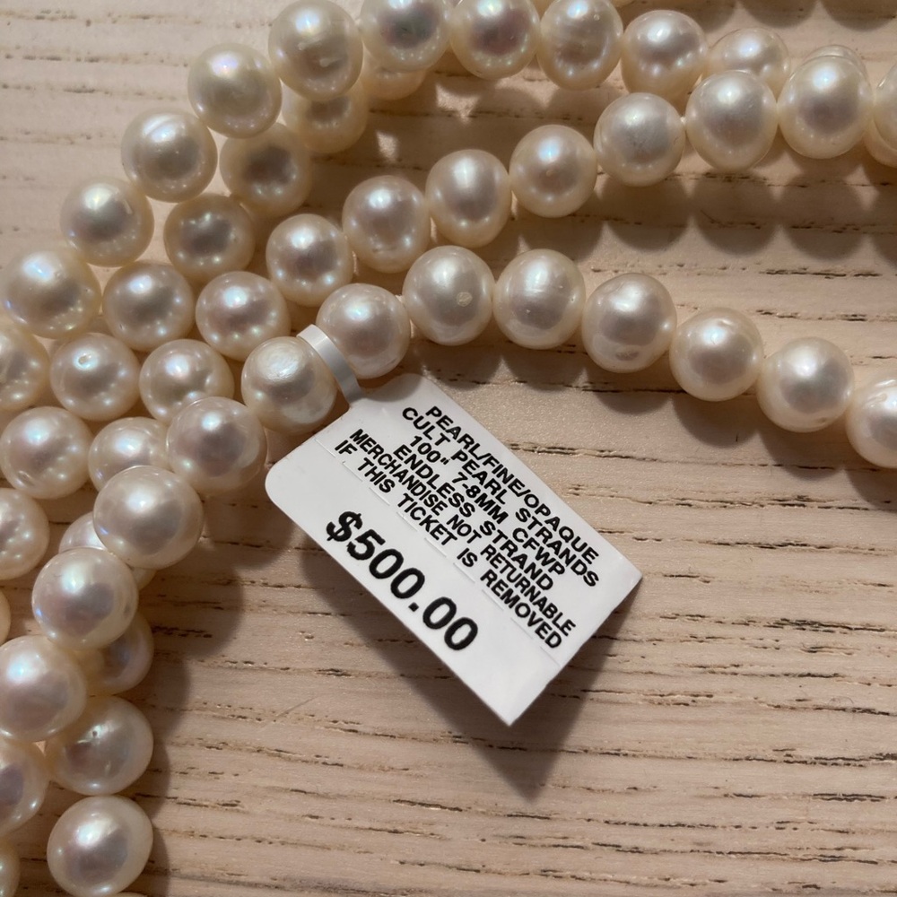 Pearl/Fine/Opaque Pearl Strands 100” 7-8MM CFWP Endless Strand
